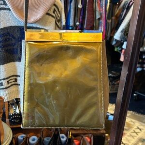Vintage Stuart Weitzman Gold Metallic Shoulder Bag